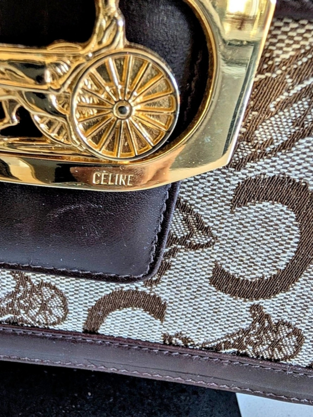 Vintage Celine C Sulky Horse Carriage Jacquard Bag & Wallet Set - Picture 12 of 12